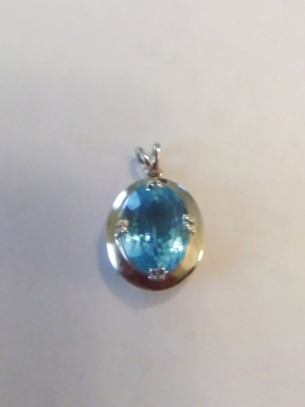 Blue Topaz Silver Pendant